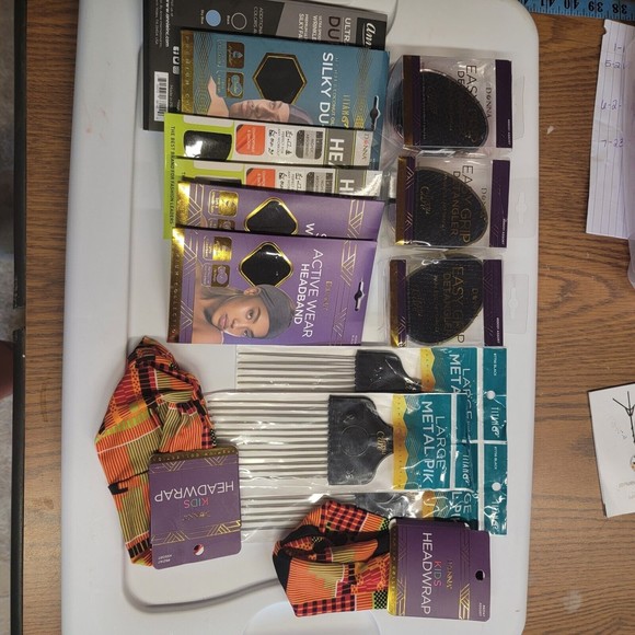 14  Donna Headband Du-Rag Silky Satin Annie Du-Rag Detanlger‎ Metal Pik Headwrap - Picture 10 of 10